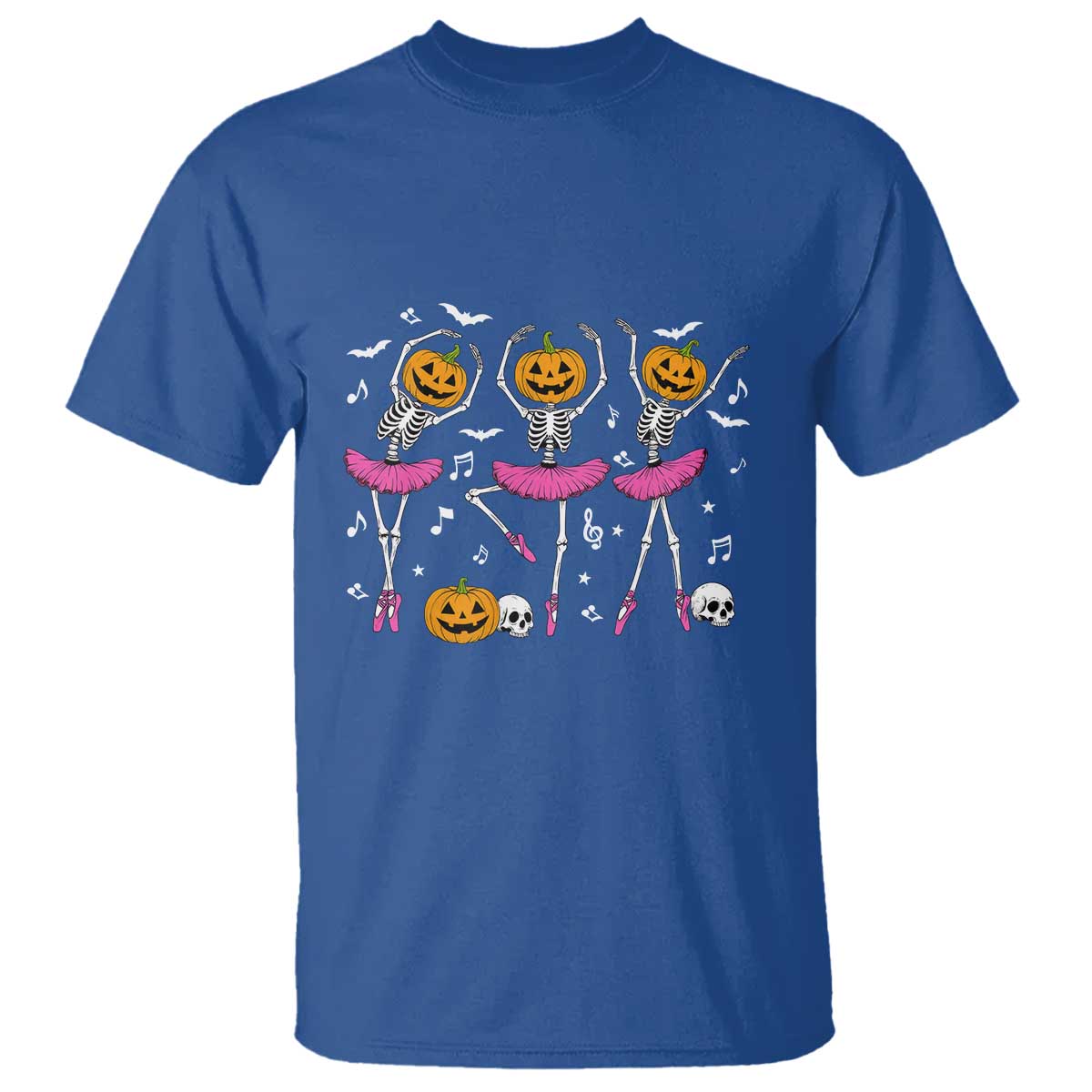 Ballet Skeleton Dance T Shirt Funny Halloween Gift TS12 Royal Blue Print Your Wear