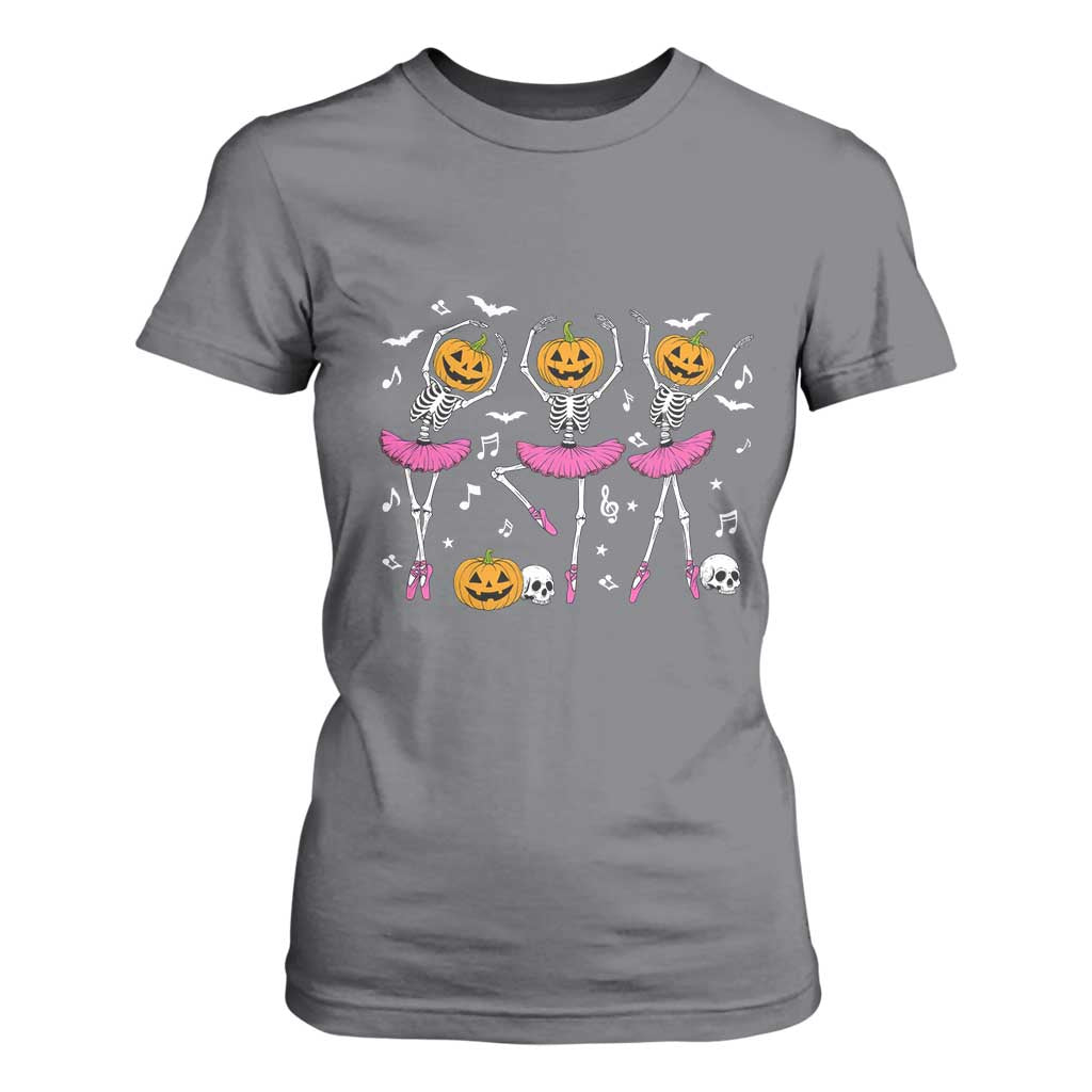 Ballet Skeleton Dance T Shirt For Women Funny Halloween Gift TS12 Charcoal Print Your Wear