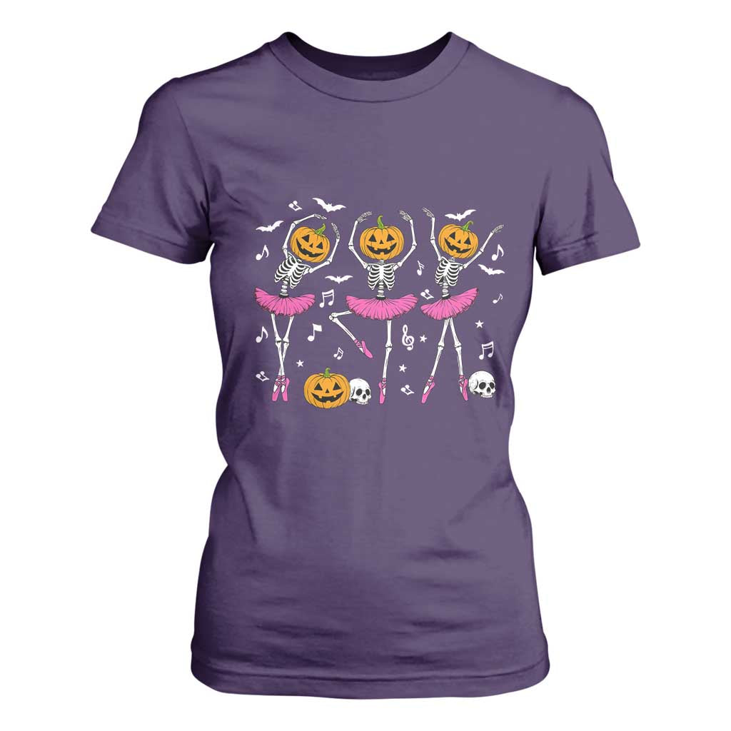 Ballet Skeleton Dance T Shirt For Women Funny Halloween Gift TS12 Purple Print Your Wear