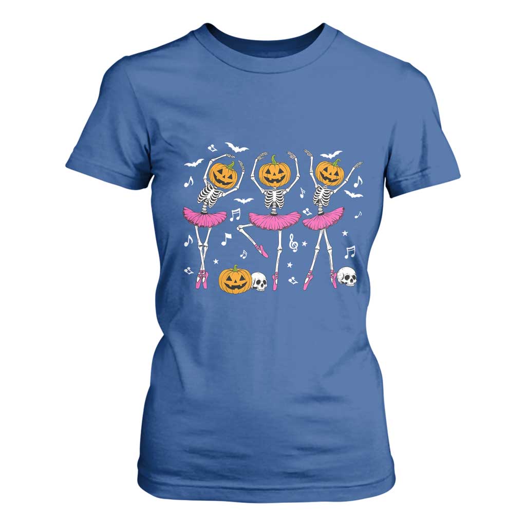 Ballet Skeleton Dance T Shirt For Women Funny Halloween Gift TS12 Royal Blue Print Your Wear