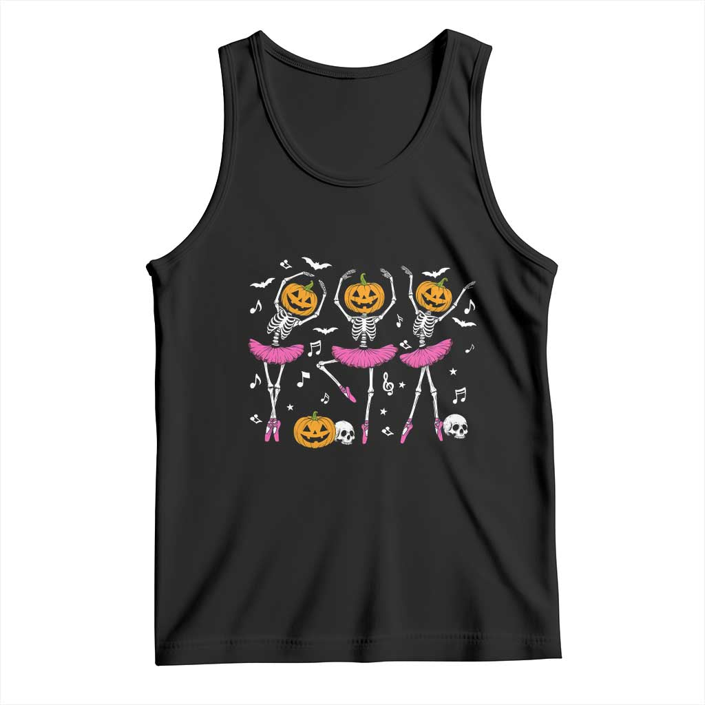 Ballet Skeleton Dance Tank Top Funny Halloween Gift TS12 Black Print Your Wear