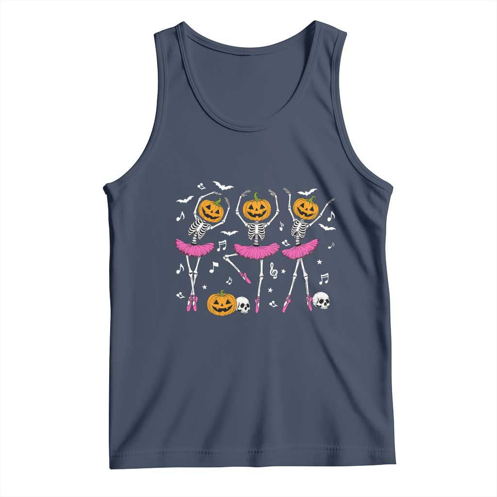 Ballet Skeleton Dance Tank Top Funny Halloween Gift TS12 Navy Print Your Wear