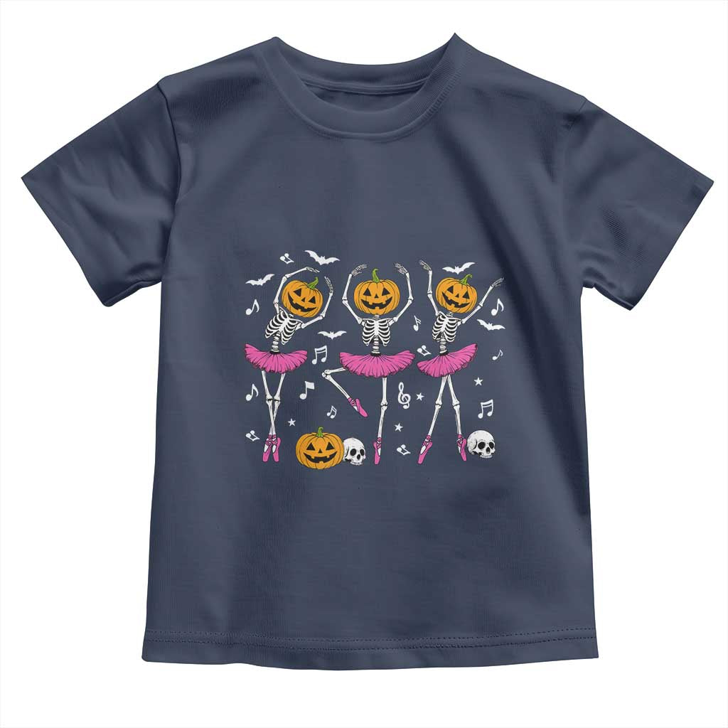 Ballet Skeleton Dance Toddler T Shirt Funny Halloween Gift TS12 Navy Print Your Wear