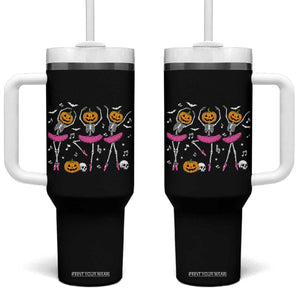Ballet Skeleton Dance Tumbler With Handle Funny Halloween Gift TS12 One Size: 40 oz Black Print Your Wear