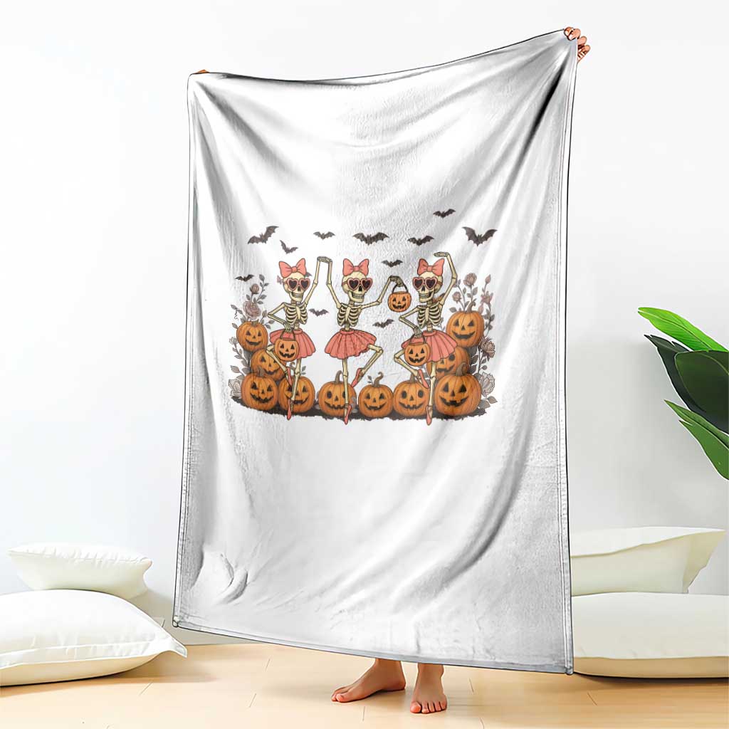 Funny Halloween Skeleton Dance Throw Blanket Gift For Ballet Lover TS12 Print Your Wear