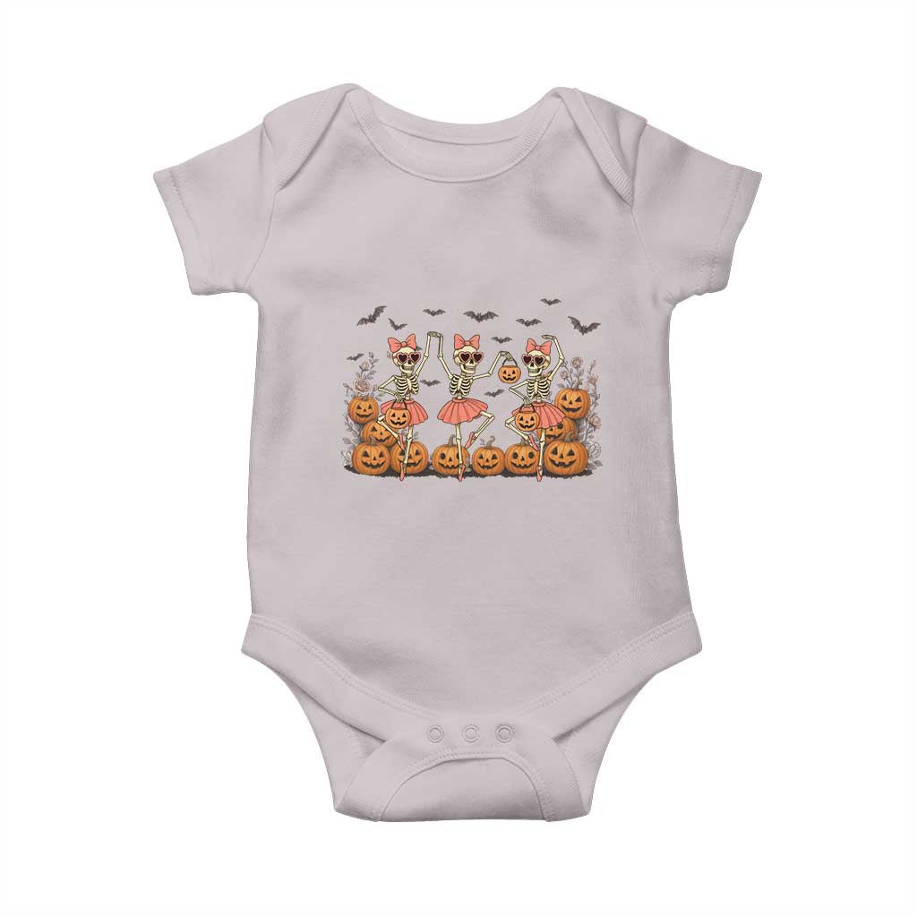 Funny Halloween Skeleton Dance Baby Onesie Gift For Ballet Lover TS12 Ice Gray Print Your Wear