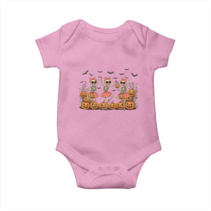Funny Halloween Skeleton Dance Baby Onesie Gift For Ballet Lover TS12 Light Pink Print Your Wear