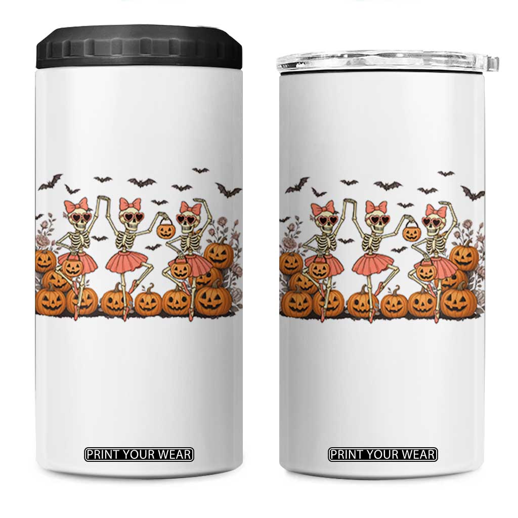 Funny Halloween Skeleton Dance 4 in 1 Can Cooler Tumbler Gift For Ballet Lover TS12 One Size: 16 oz White Print Your Wear