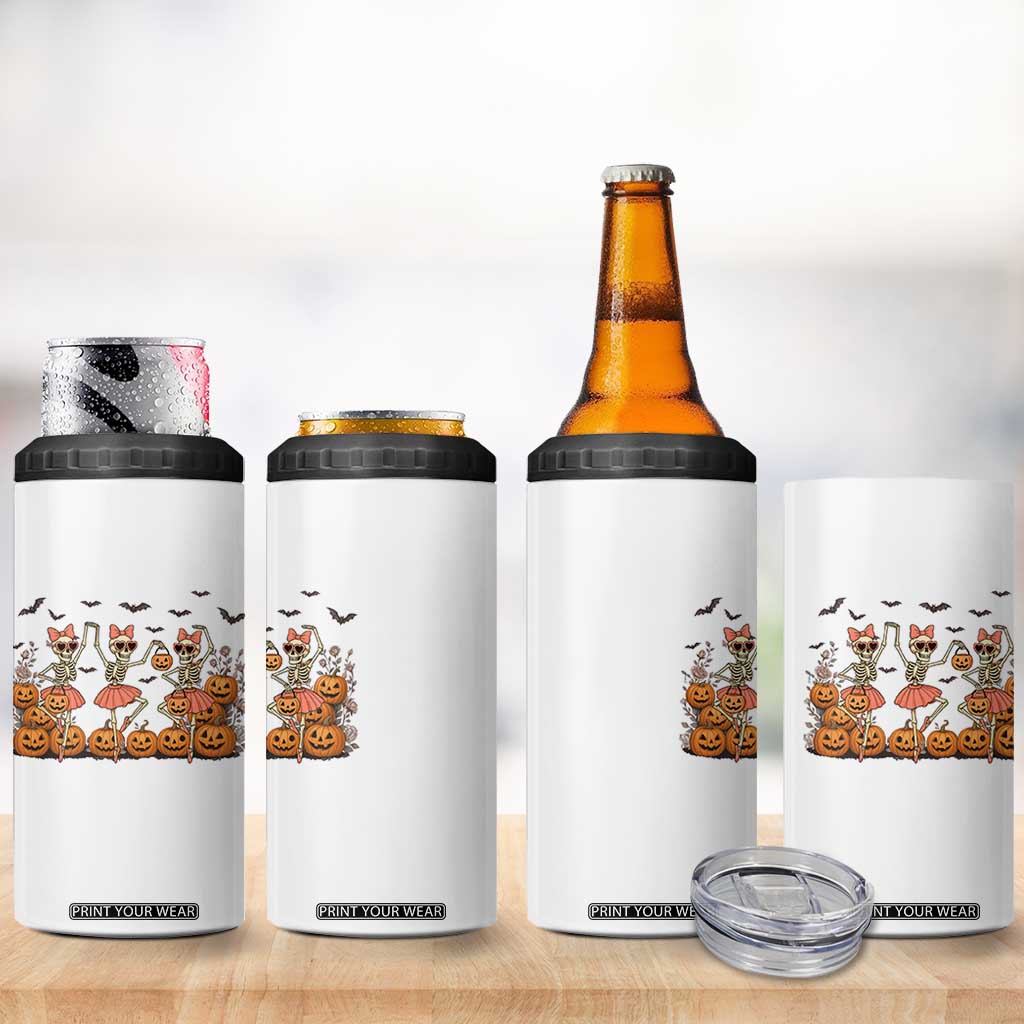 Funny Halloween Skeleton Dance 4 in 1 Can Cooler Tumbler Gift For Ballet Lover TS12 Print Your Wear
