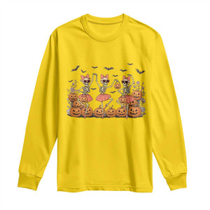 Funny Halloween Skeleton Dance Long Sleeve Shirt Gift For Ballet Lover TS12 Daisy Print Your Wear