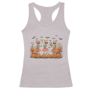 Funny Halloween Skeleton Dance Racerback Tank Top Gift For Ballet Lover TS12 Ice Gray Print Your Wear