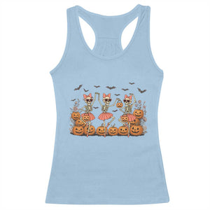 Funny Halloween Skeleton Dance Racerback Tank Top Gift For Ballet Lover TS12 Light Blue Print Your Wear