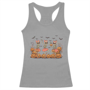 Funny Halloween Skeleton Dance Racerback Tank Top Gift For Ballet Lover TS12 Sport Gray Print Your Wear