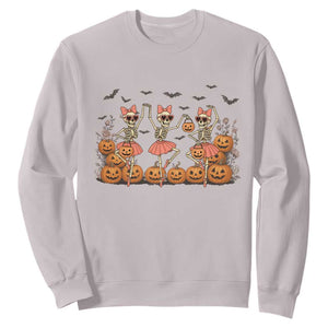 Funny Halloween Skeleton Dance Sweatshirt Gift For Ballet Lover TS12 Ice Gray Print Your Wear