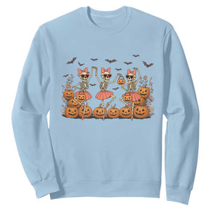 Funny Halloween Skeleton Dance Sweatshirt Gift For Ballet Lover TS12 Light Blue Print Your Wear