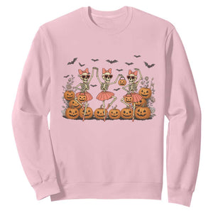 Funny Halloween Skeleton Dance Sweatshirt Gift For Ballet Lover TS12 Light Pink Print Your Wear