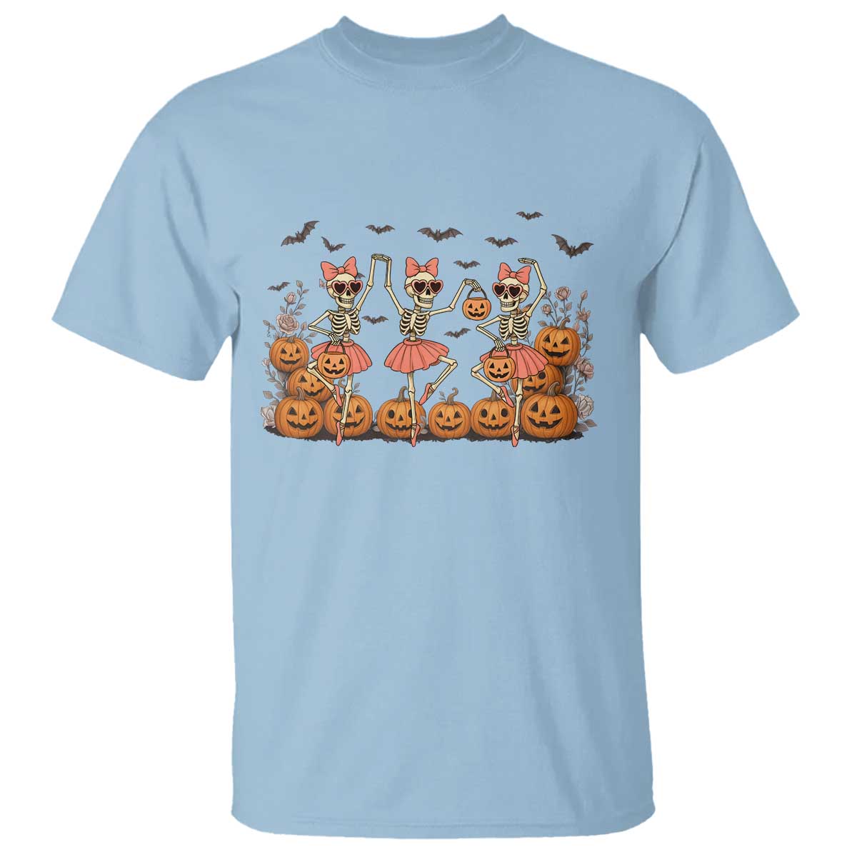 Funny Halloween Skeleton Dance T Shirt Gift For Ballet Lover TS12 Light Blue Print Your Wear