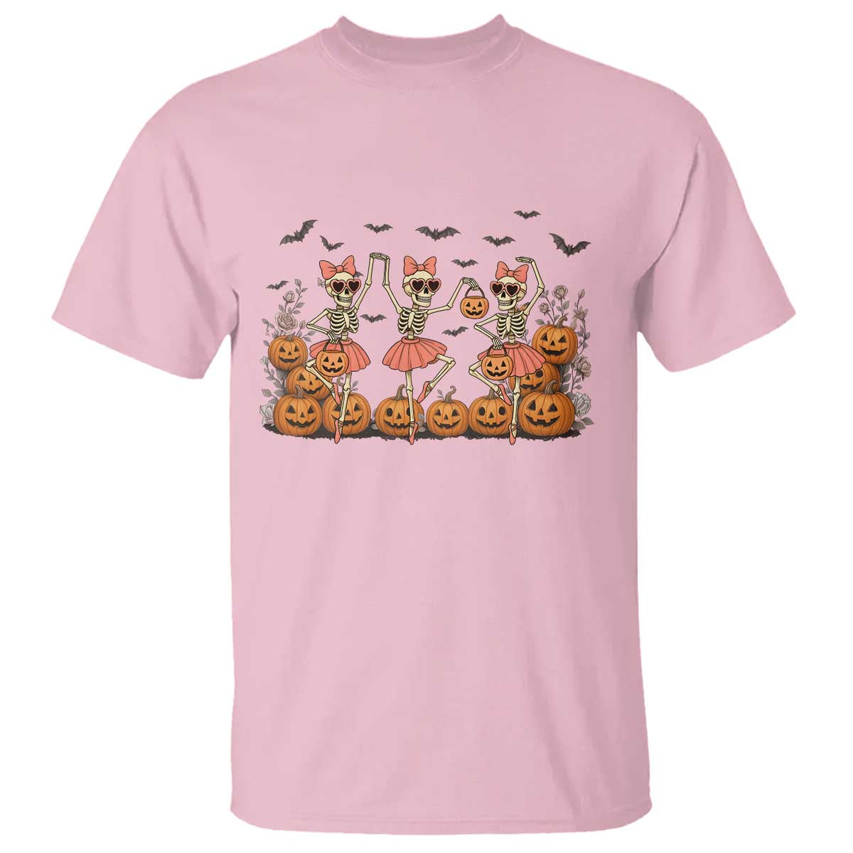 Funny Halloween Skeleton Dance T Shirt Gift For Ballet Lover TS12 Light Pink Print Your Wear