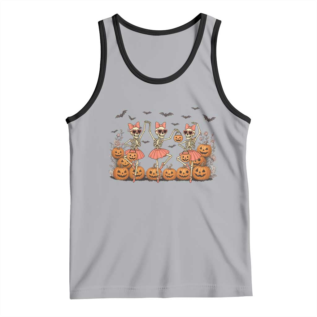 Funny Halloween Skeleton Dance Tank Top Gift For Ballet Lover TS12 Athletic Heather Black Print Your Wear