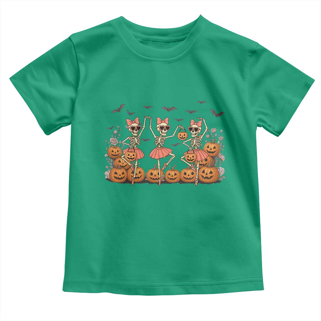Funny Halloween Skeleton Dance Toddler T Shirt Gift For Ballet Lover TS12 Irish Green Print Your Wear
