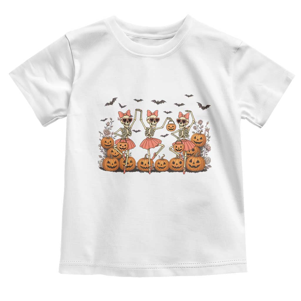 Funny Halloween Skeleton Dance Toddler T Shirt Gift For Ballet Lover TS12 White Print Your Wear