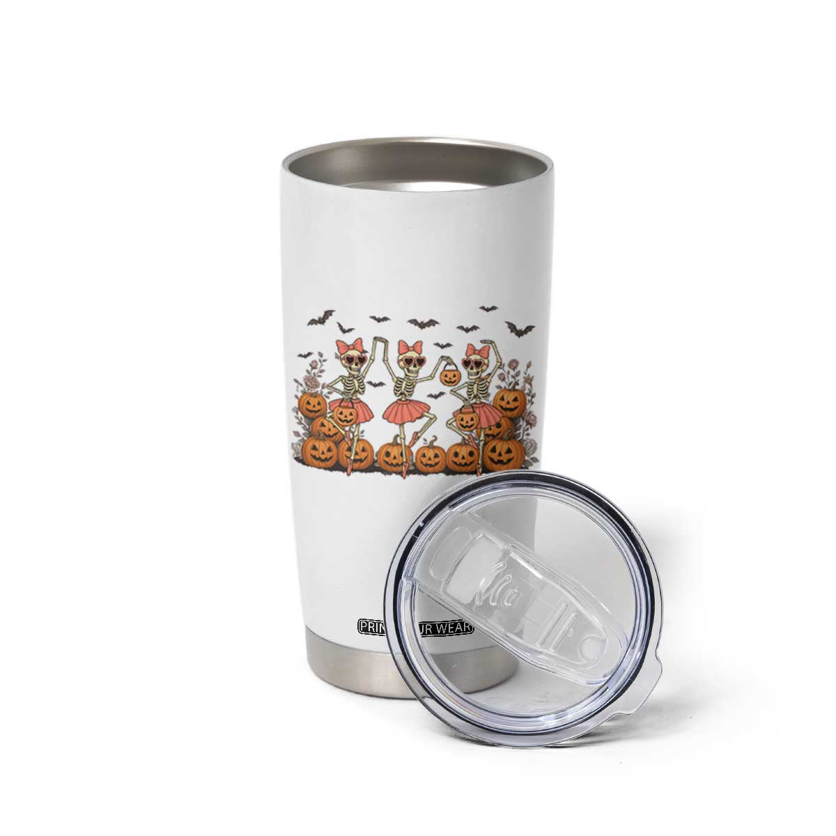 Funny Halloween Skeleton Dance Tumbler Cup Gift For Ballet Lover TS12 Print Your Wear