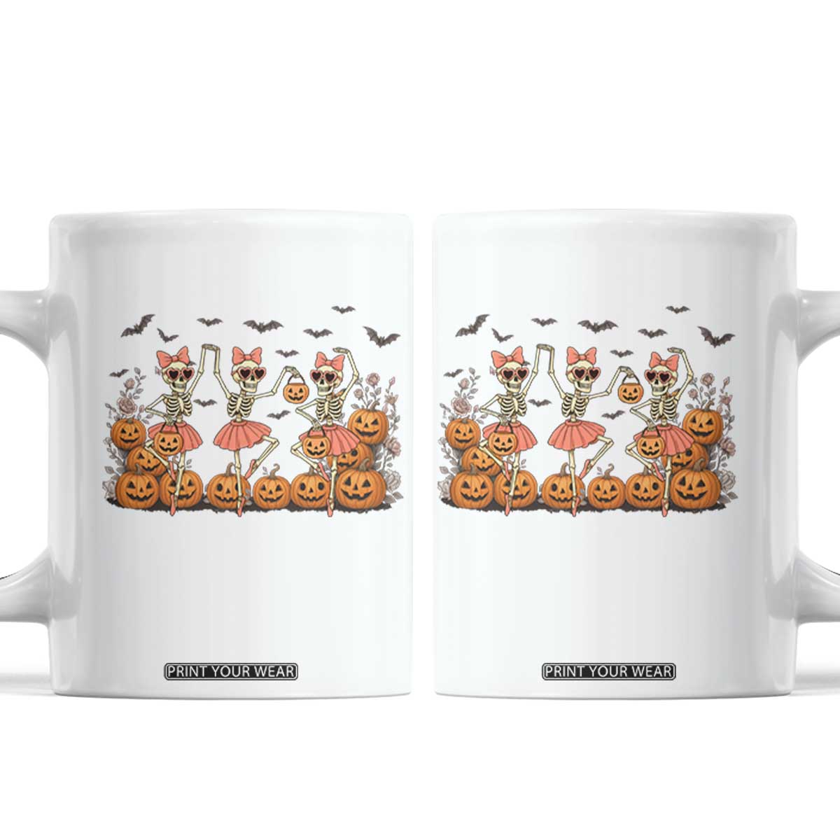 Funny Halloween Skeleton Dance Coffee Mug Gift For Ballet Lover TS12 White Print Your Wear