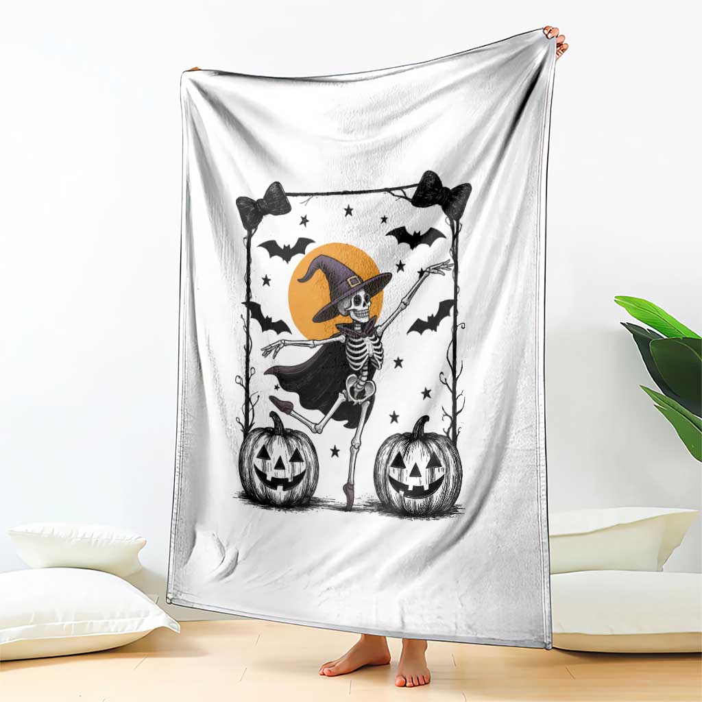 Funny Skeleton Witches Dance Ballet Throw Blanket Halloween Gift TS12 Print Your Wear
