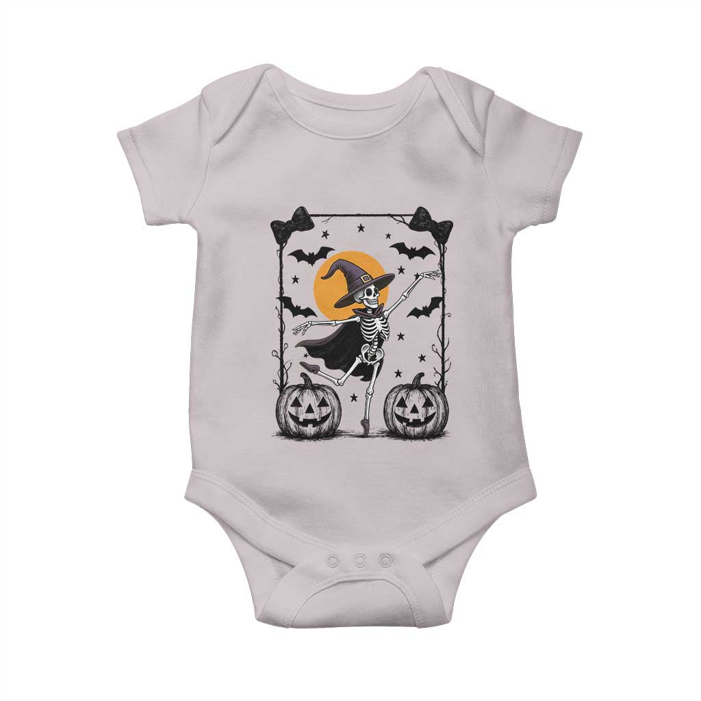 Funny Skeleton Witches Dance Ballet Baby Onesie Halloween Gift TS12 Ice Gray Print Your Wear