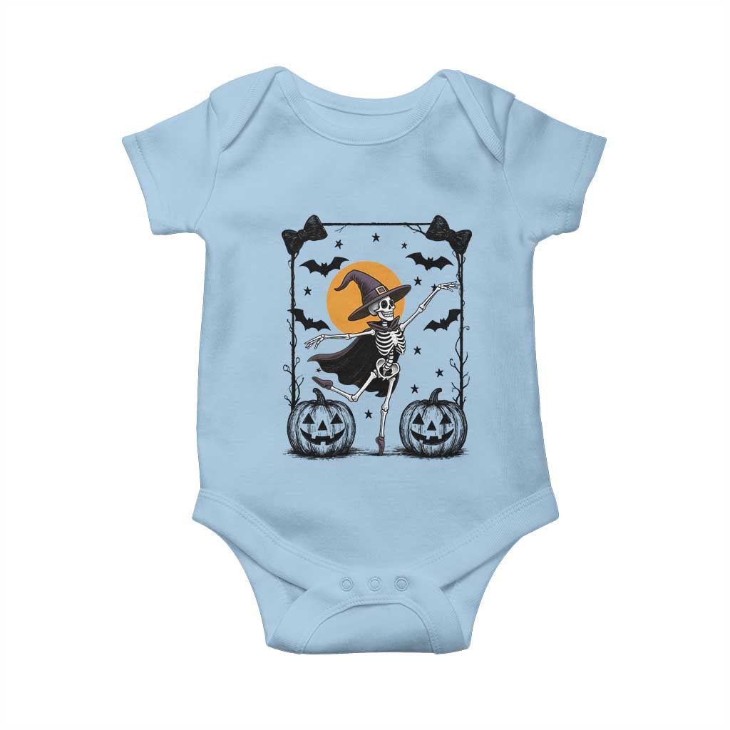 Funny Skeleton Witches Dance Ballet Baby Onesie Halloween Gift TS12 Light Blue Print Your Wear