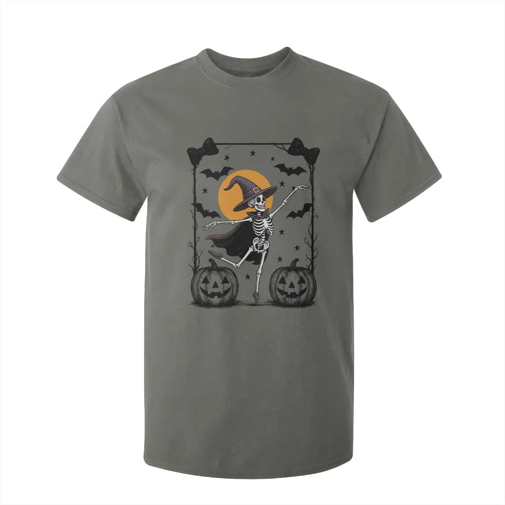 Funny Skeleton Witches Dance Ballet T Shirt For Kid Halloween Gift TS12 Military Green Print Your Wear