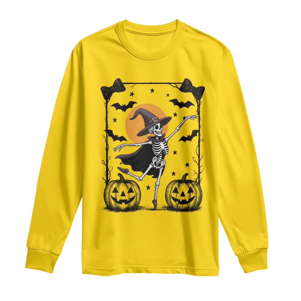 Funny Skeleton Witches Dance Ballet Long Sleeve Shirt Halloween Gift TS12 Daisy Print Your Wear