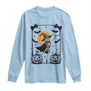 Funny Skeleton Witches Dance Ballet Long Sleeve Shirt Halloween Gift TS12 Light Blue Print Your Wear
