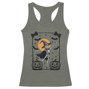 Funny Skeleton Witches Dance Ballet Racerback Tank Top Halloween Gift TS12 Military Green Print Your Wear