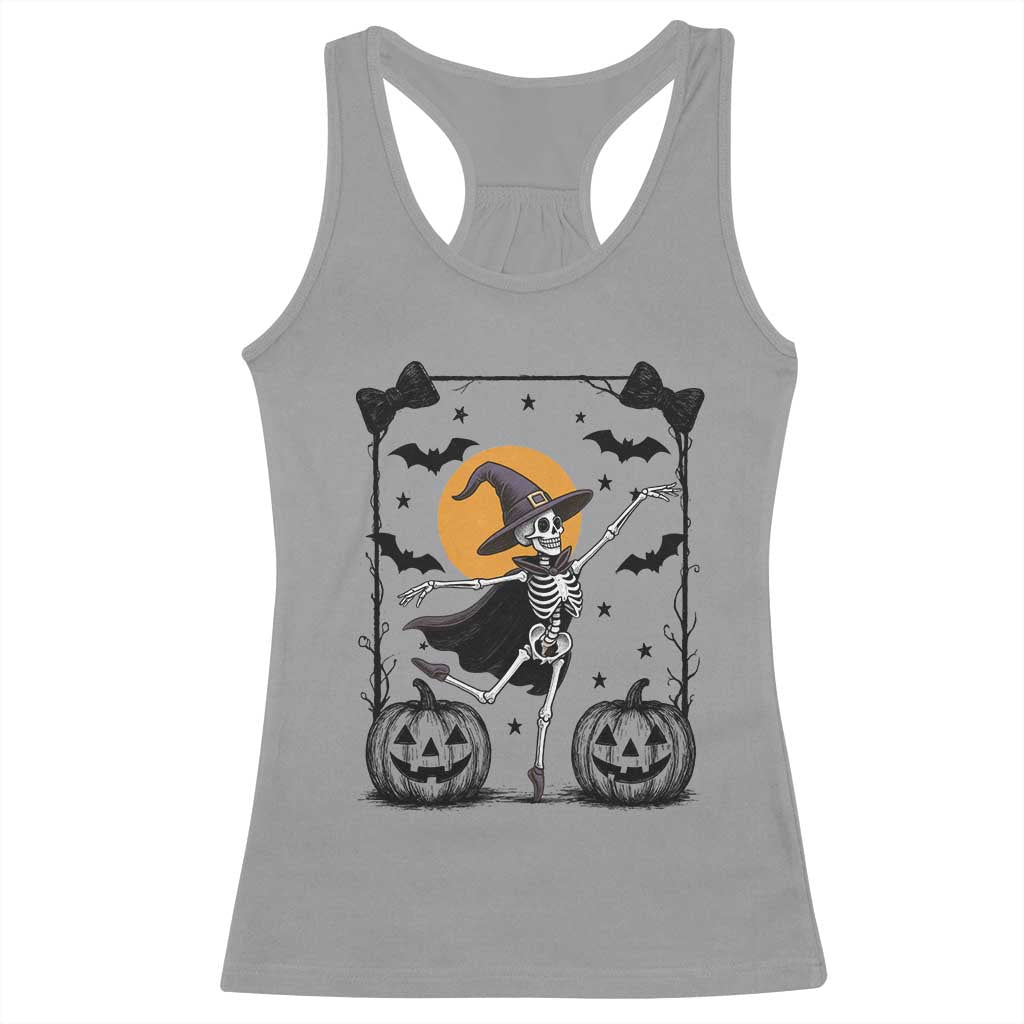 Funny Skeleton Witches Dance Ballet Racerback Tank Top Halloween Gift TS12 Sport Gray Print Your Wear
