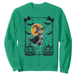 Funny Skeleton Witches Dance Ballet Sweatshirt Halloween Gift TS12 Irish Green Print Your Wear