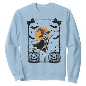 Funny Skeleton Witches Dance Ballet Sweatshirt Halloween Gift TS12 Light Blue Print Your Wear
