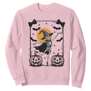 Funny Skeleton Witches Dance Ballet Sweatshirt Halloween Gift TS12 Light Pink Print Your Wear