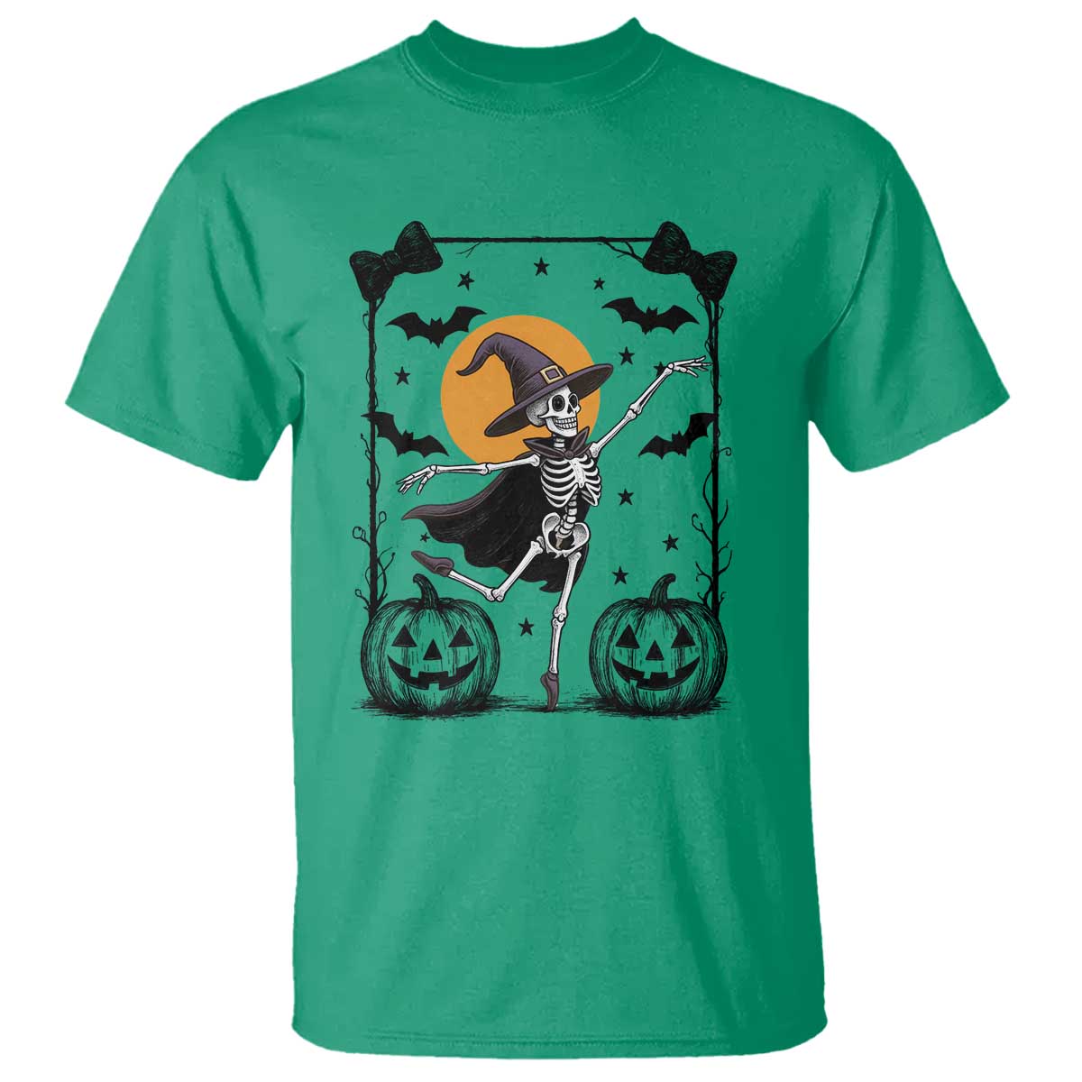 Funny Skeleton Witches Dance Ballet T Shirt Halloween Gift TS12 Irish Green Print Your Wear