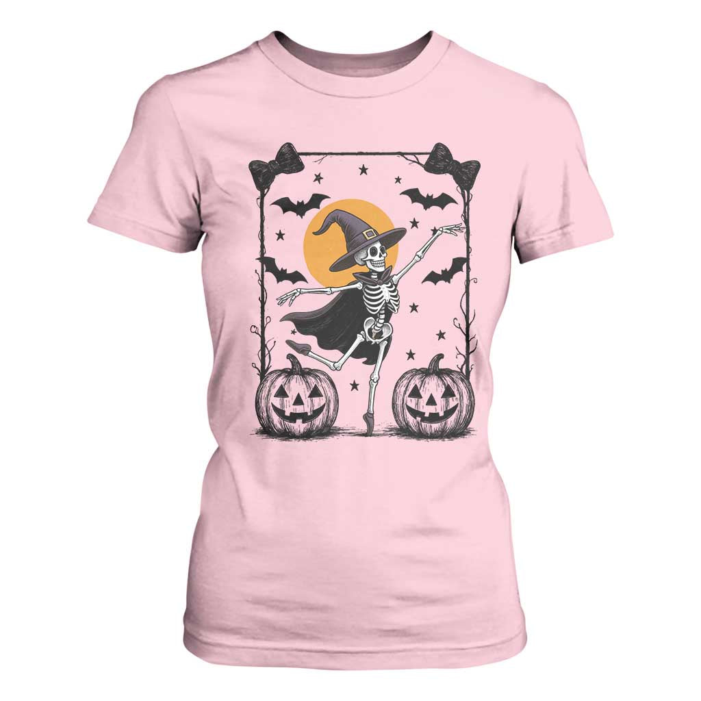 Funny Skeleton Witches Dance Ballet T Shirt For Women Halloween Gift TS12 Light Pink Print Your Wear