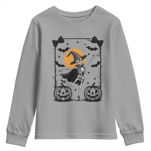 Funny Skeleton Witches Dance Ballet Youth Sweatshirt Halloween Gift TS12 Sport Gray Print Your Wear
