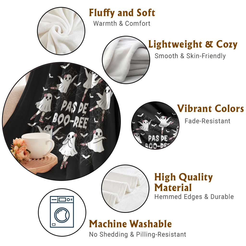 Halloween Ballet Ghost Throw Blanket Pas De Boo Ree Gift TS12 Print Your Wear