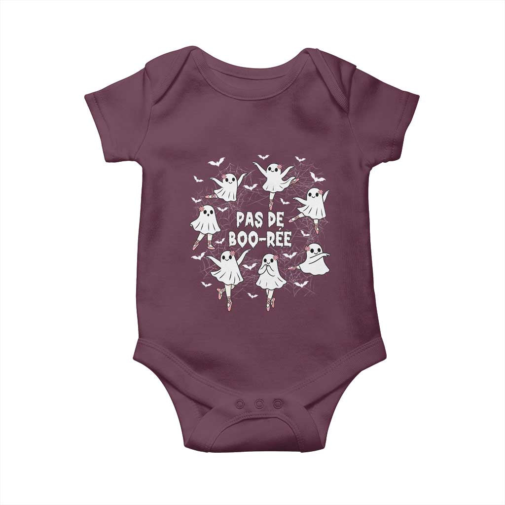 Halloween Ballet Ghost Baby Onesie Pas De Boo Ree Gift TS12 Maroon Print Your Wear