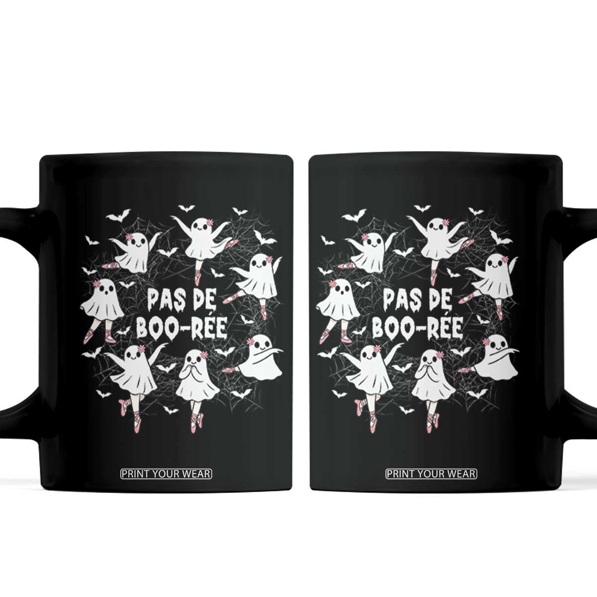Halloween Ballet Ghost Coffee Mug Pas De Boo Ree Gift TS12 Black Print Your Wear