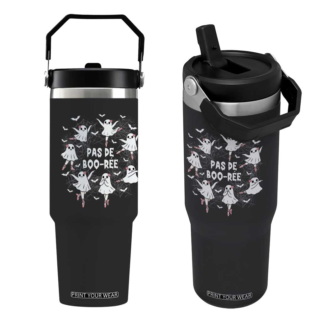 Halloween Ballet Ghost Flip Straw Tumbler Pas De Boo Ree Gift TS12 One Size: 30 oz Black Print Your Wear