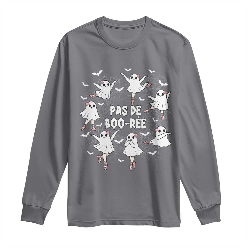 Halloween Ballet Ghost Long Sleeve Shirt Pas De Boo Ree Gift TS12 Charcoal Print Your Wear