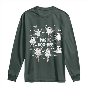 Halloween Ballet Ghost Long Sleeve Shirt Pas De Boo Ree Gift TS12 Dark Forest Green Print Your Wear