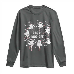 Halloween Ballet Ghost Long Sleeve Shirt Pas De Boo Ree Gift TS12 Dark Heather Print Your Wear