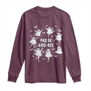 Halloween Ballet Ghost Long Sleeve Shirt Pas De Boo Ree Gift TS12 Maroon Print Your Wear
