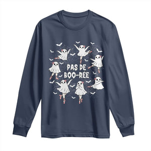 Halloween Ballet Ghost Long Sleeve Shirt Pas De Boo Ree Gift TS12 Navy Print Your Wear